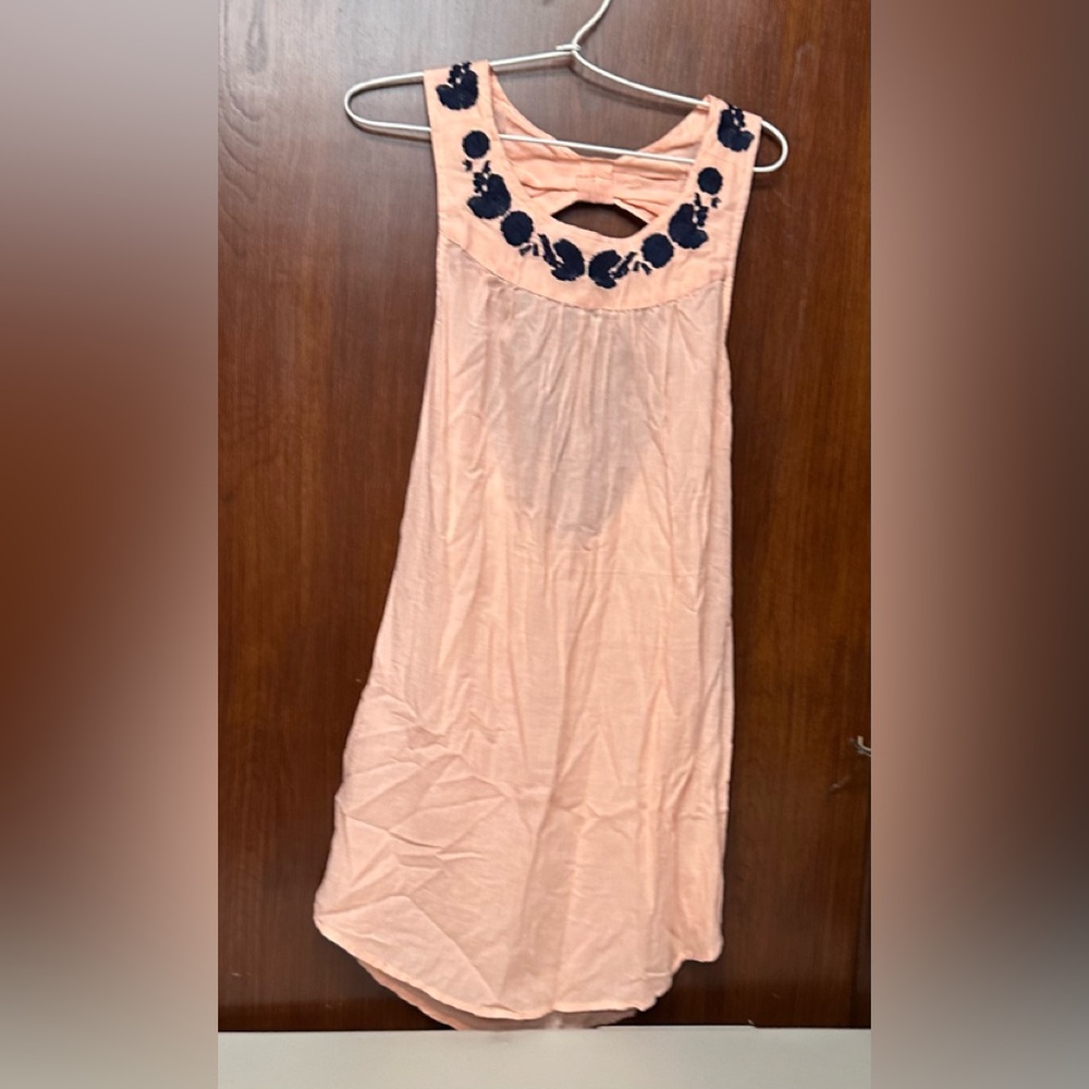 Jasmine & Ginger blue embroidered open back dress